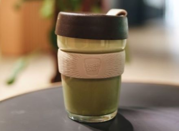 Decorative image of a reusable coffee cup