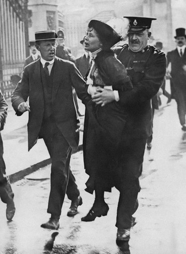 An image of Annie Kenney being arrested