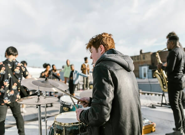 Group of people playing instruments